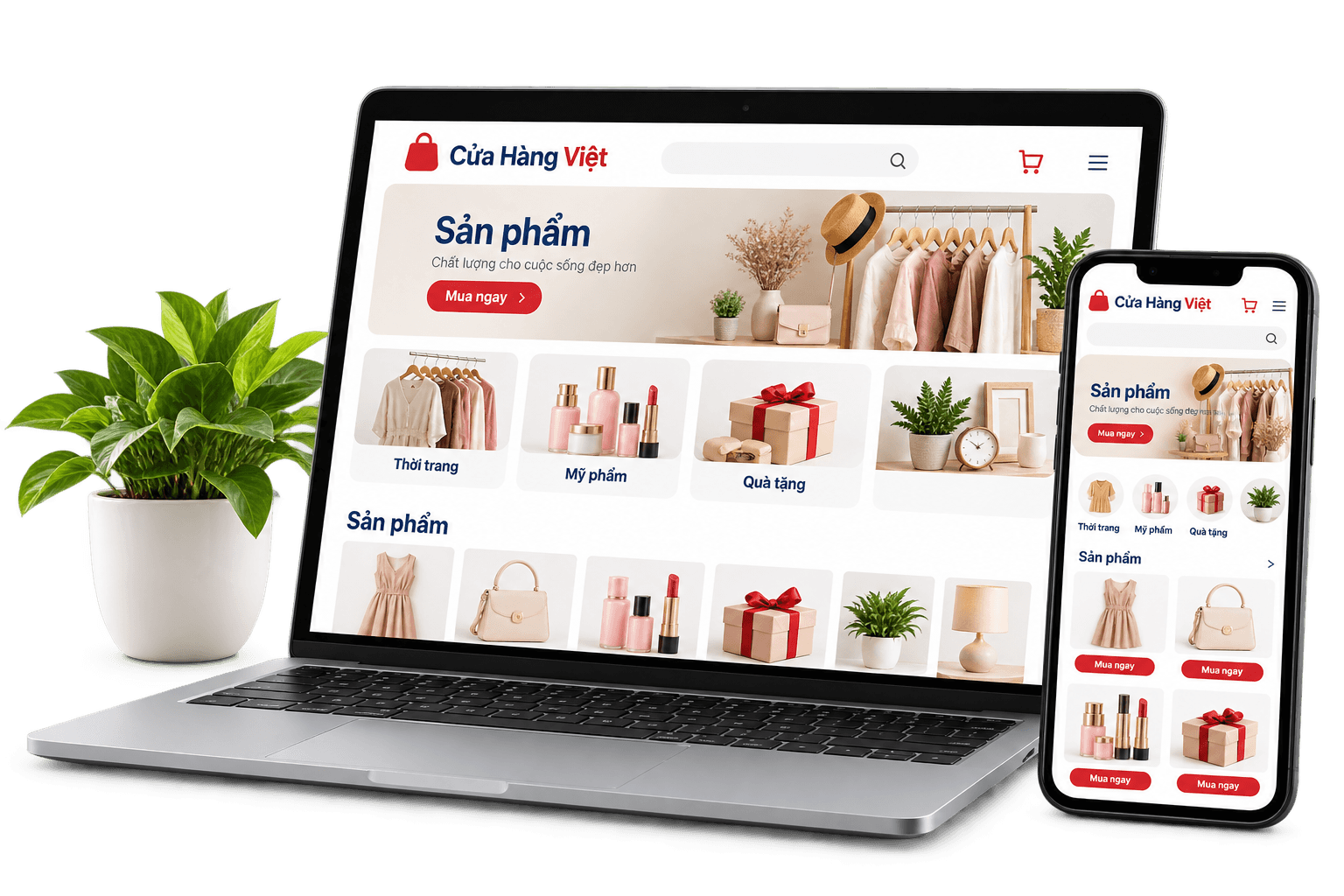 Website thương mại mockup
